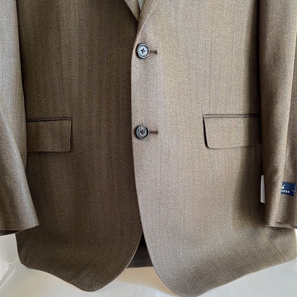 Ralph Lauren 2-Button Blazer Brown Silk Jacket Blazer New 46 Long - Picture 8 of 16